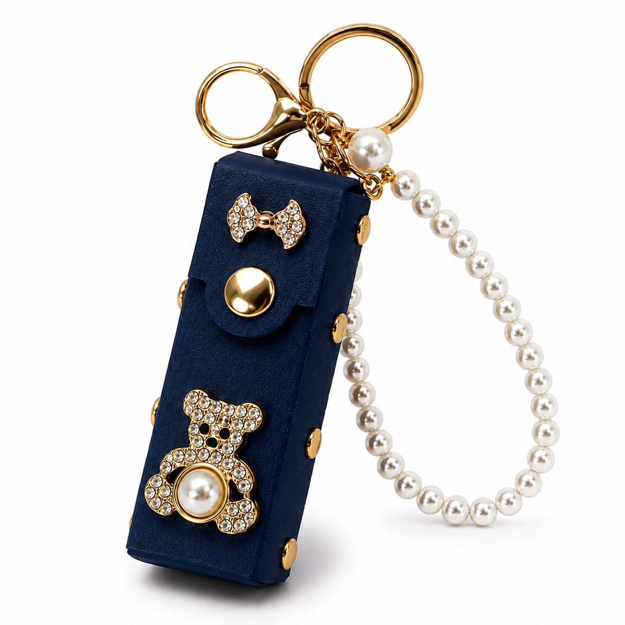 Lip Product Bag Charm - Navy Blue colour